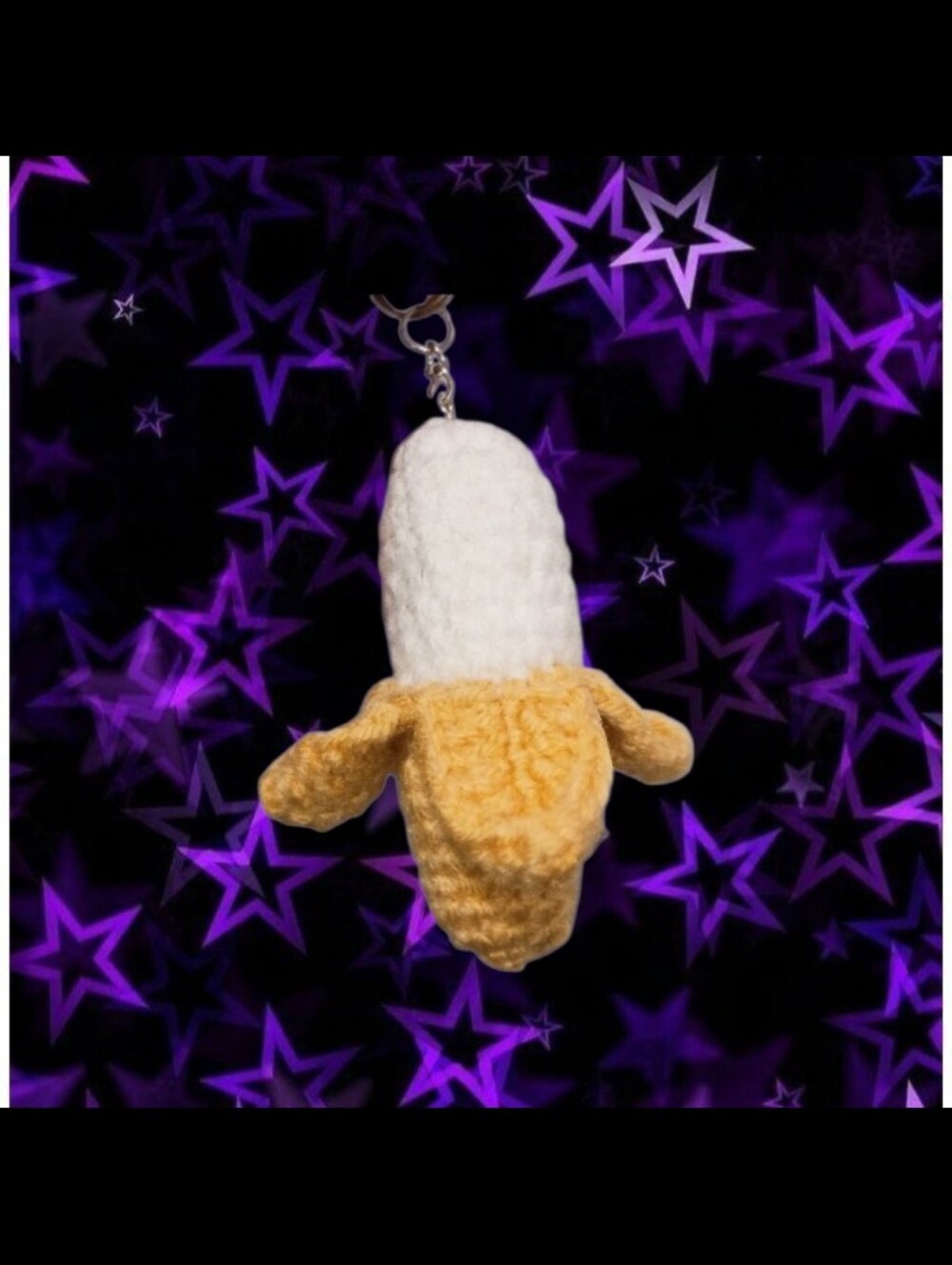 4PC  Plush Banana Keychain - Yellow & White Accessory